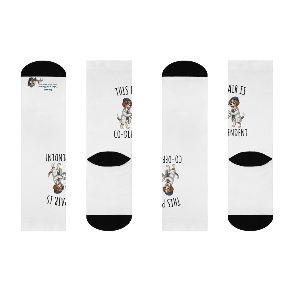 Novelty Cotton Socks - "This Pair Is Co-Dependent"