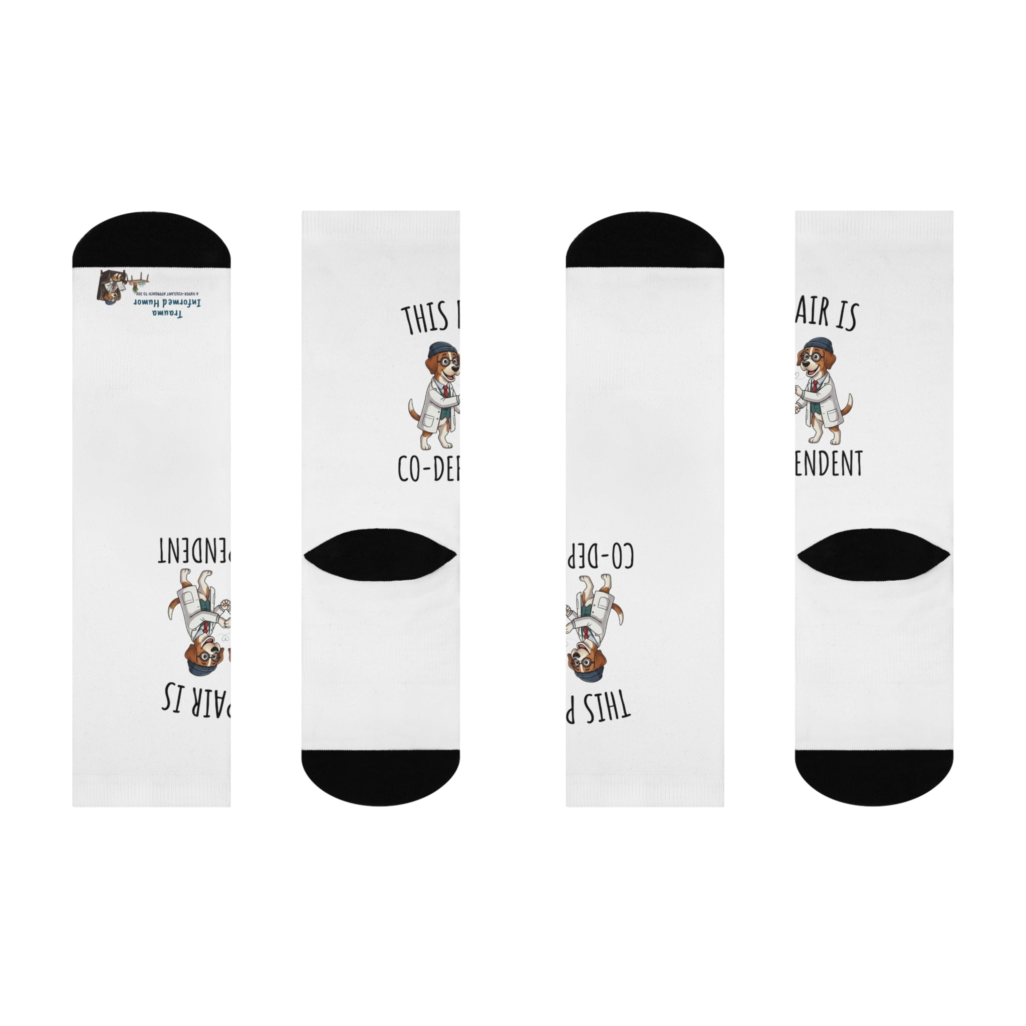 Novelty Cotton Socks - "This Pair Is Co-Dependent"